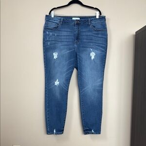 Blue Distressed Women's Jeans 3X